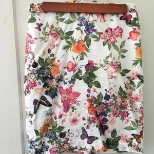 Loft Floral Pencil Skirt